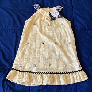 Girls Sundress Yellow Bees Spring size 6